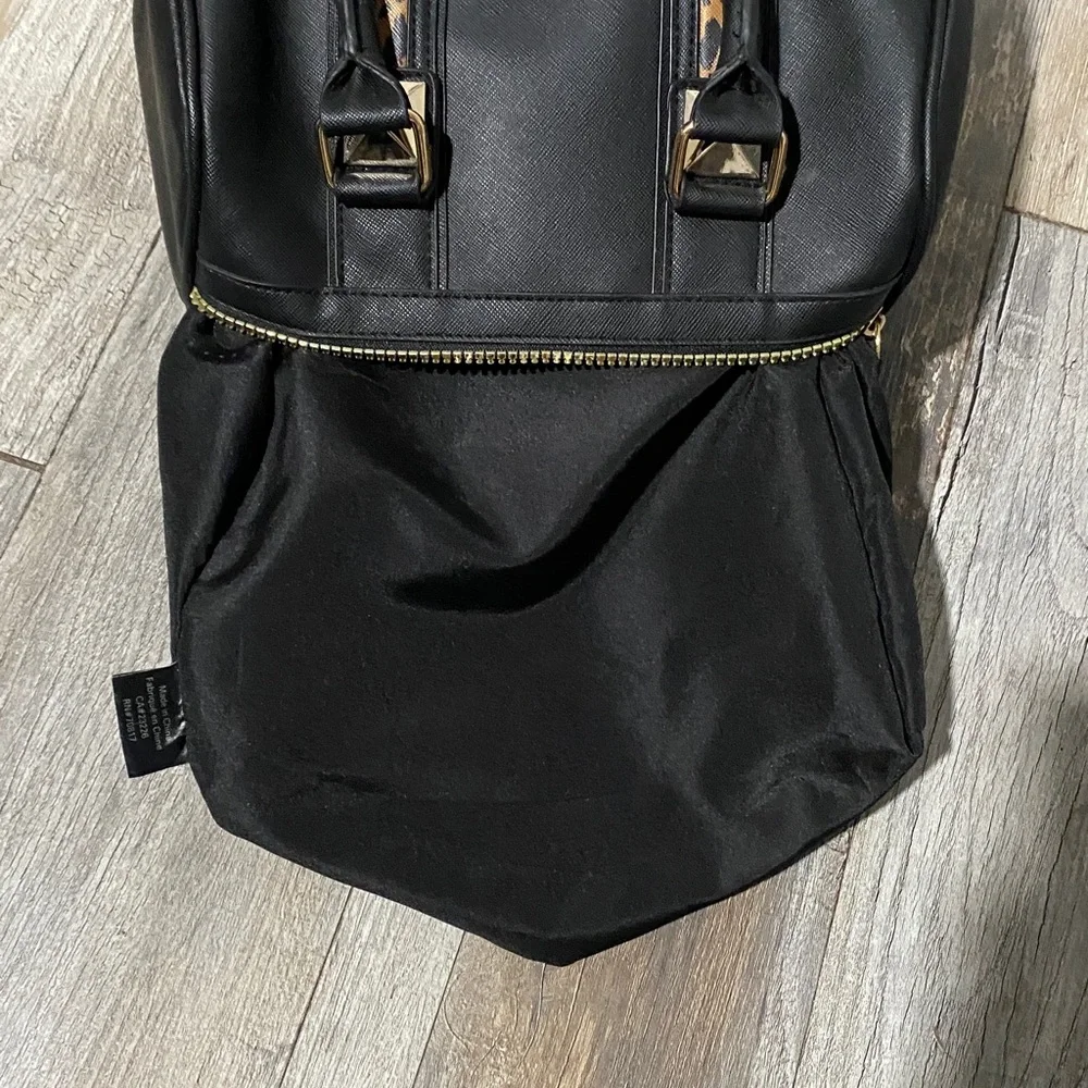 Victoria's Secret Black and Brown Structured Satchel